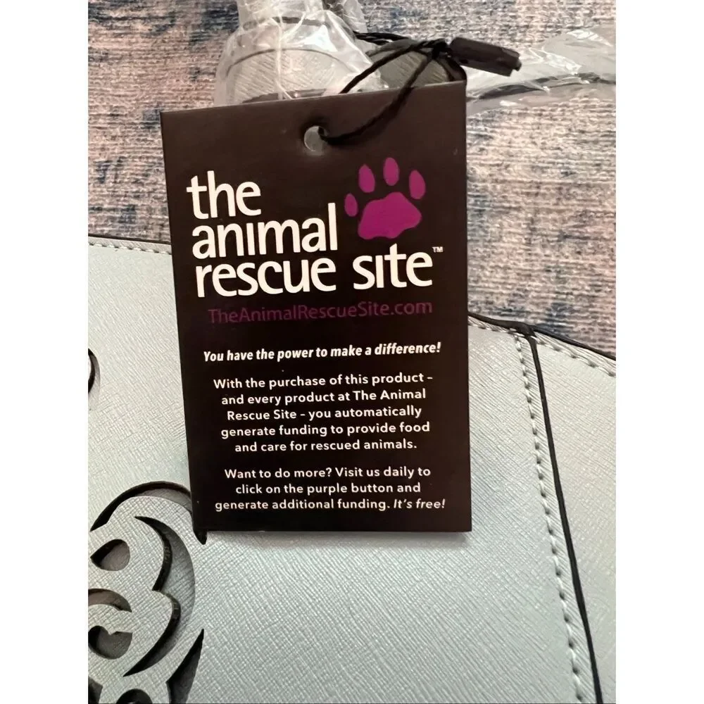 The Animal Rescue Site Light Blue Pawsitively Beautiful Handbag Crossbody Strap
